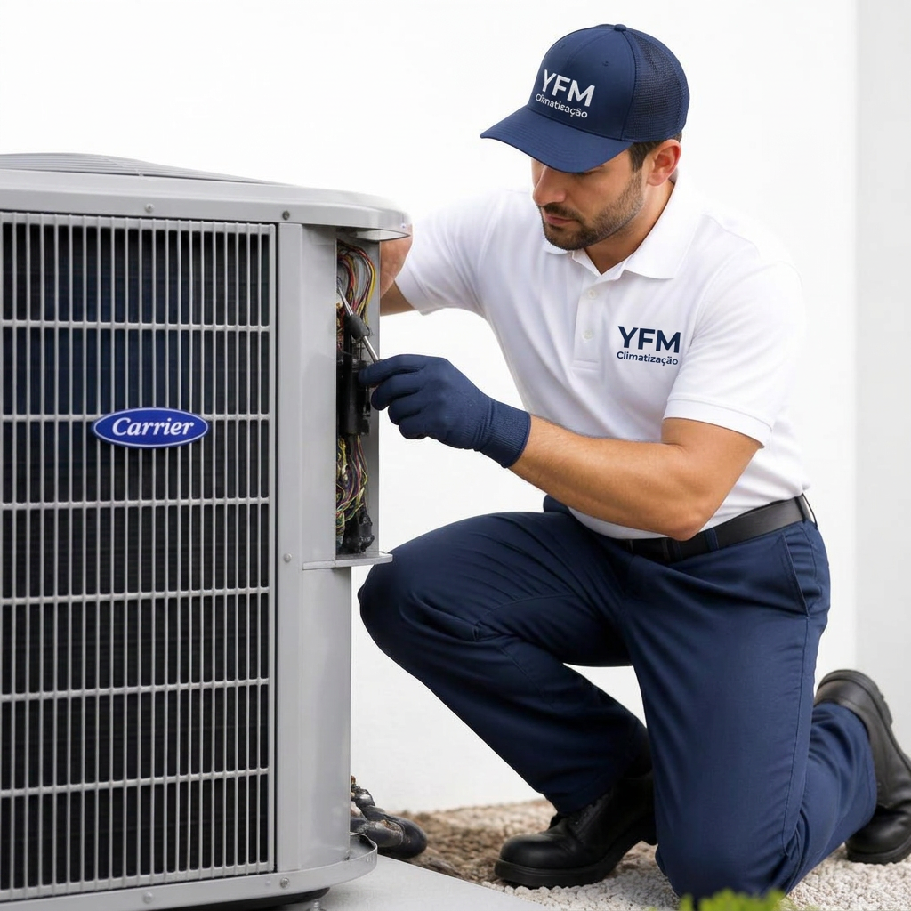 Técnico YFM Climatização em instalação de ar-condicionado
